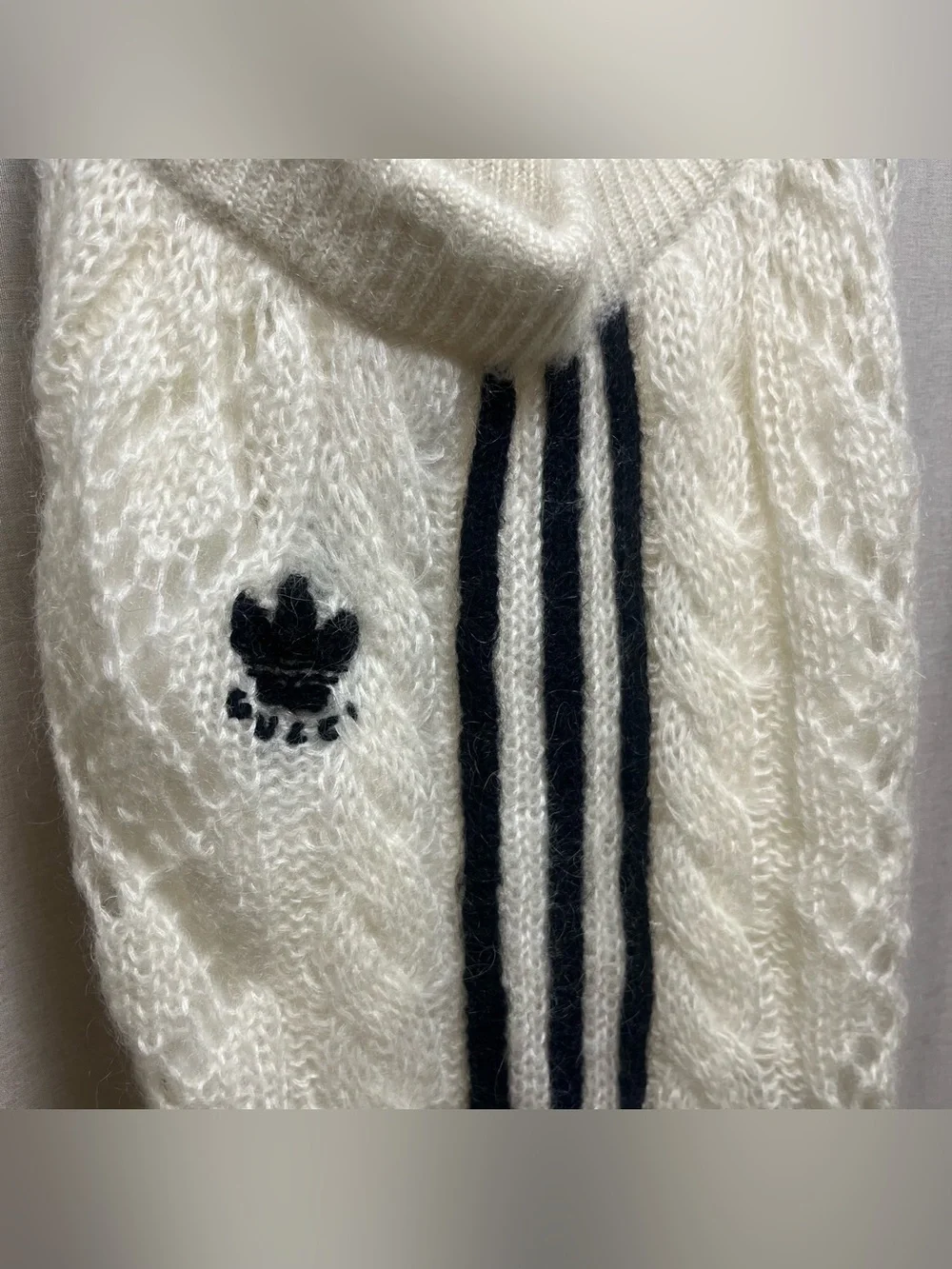 $2150 Gucci X Adidas Wool Mohair Knit Jogger with Removable Silk Shorts, Medium